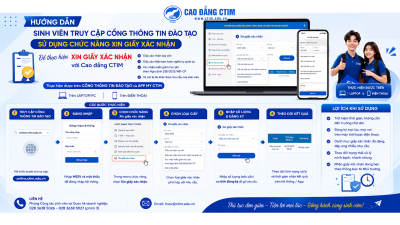 Hướng dẫn đăng ký giấy xác nhận dành cho sinh viên Cao đẳng CTIM